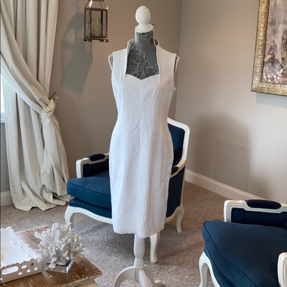 David Meister White Dress sz 8